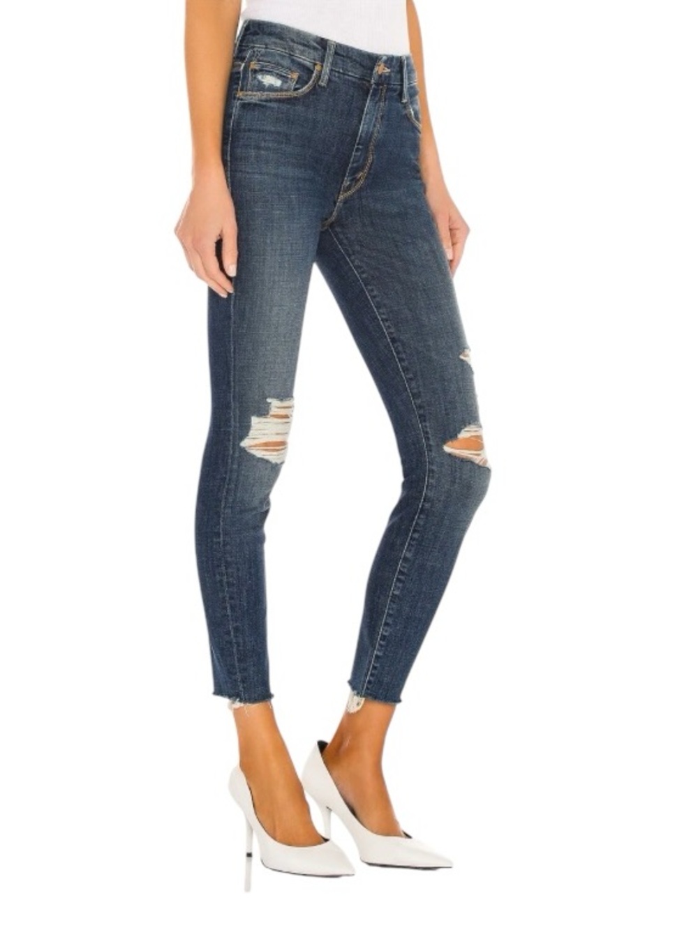 MOTHER Looker Ankle Fray in Wicked Wildflower